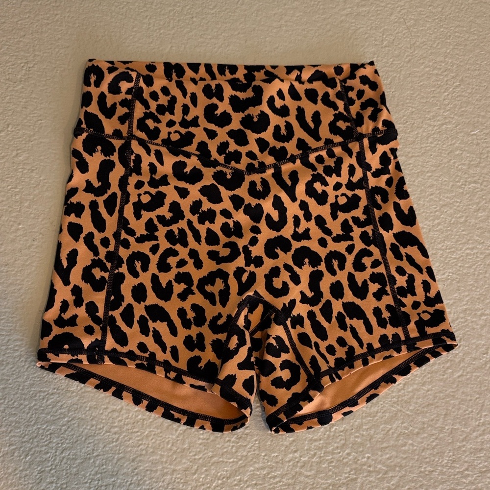 Balance Athletica Leopard Print Women’s Athletic Shorts - Orange/Black Size M